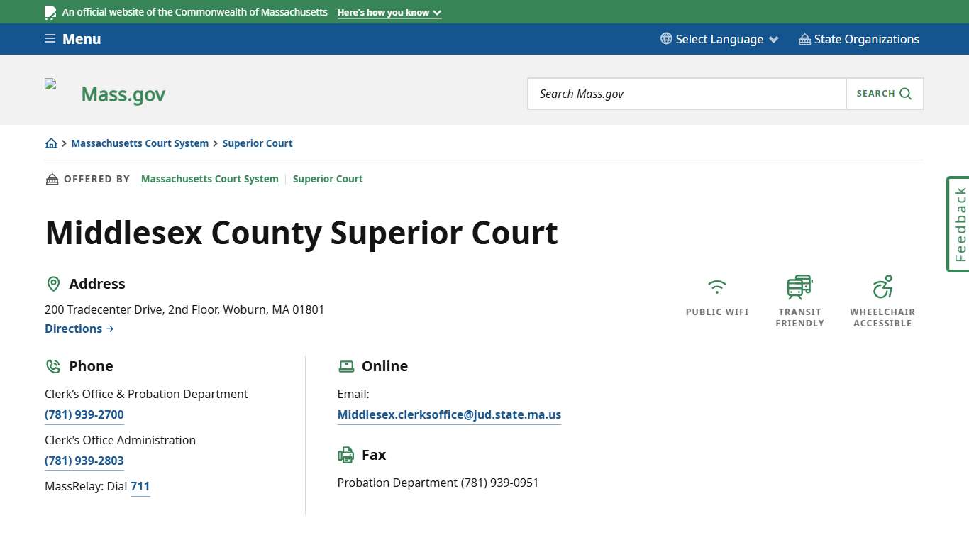 Middlesex County Superior Court Mass.gov