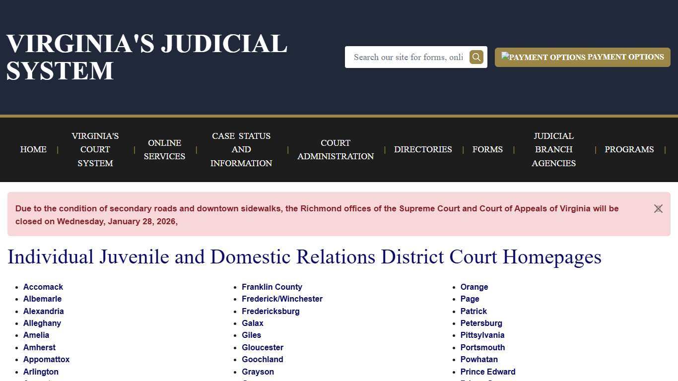 Individual Juvenile and Domestic Relations District Court Homepages Virginia Court System